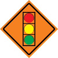 Stop Light Roll-Up Traffic Sign, 29-1/2" x 29-1/2", Vinyl, Pictogram Solutions industrielles ALPHA