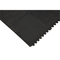Anti-Fatigue Matting, Smooth, 3' x 3' x 1/2", Black, Natural Rubber Solutions industrielles ALPHA