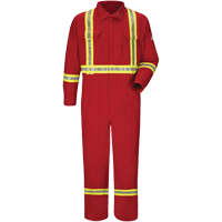 Combinaisons de luxe r&eacute;sistantes au feu avec bordures r&eacute;fl&eacute;chissantes, Taille 38, Rouge, 5,6 cal/cm² Solutions industrielles ALPHA