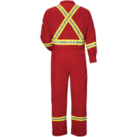 Combinaisons de luxe r&eacute;sistantes au feu avec bordures r&eacute;fl&eacute;chissantes, Taille 38, Rouge, 5,6 cal/cm² Solutions industrielles ALPHA