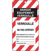 &eacute;tiquettes de verrouillage, Plastique, 3" la x 5-3/4" h, Français Solutions industrielles ALPHA