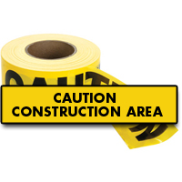 Rubans standards pour barricades, Anglais, 3" la x 1000' lo, 2 mils, Noir sur jaune Solutions industrielles ALPHA