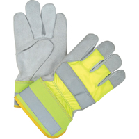 Gants d'ajusteur orange haute visibilit&eacute; doubl&eacute;s pour l'hiver, Grand, Paume en Cuir de vache refendu, Doublure en Thinsulate Solutions industrielles ALPHA