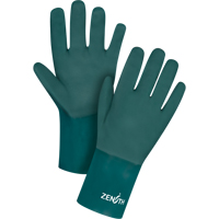 Gants verts &agrave; double enduit, 12" lo, PVC, Doublure en Jersey de coton, 70 mils Solutions industrielles ALPHA