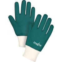Double Dipped Green Gloves, 10" L, PVC, Cotton Jersey Inner Lining, 70-mil Solutions industrielles ALPHA