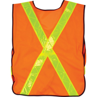 Standard-Duty Safety Vest, High Visibility Orange, Medium, Polyester Solutions industrielles ALPHA