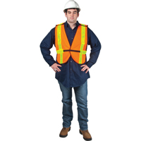 Standard-Duty Safety Vest, High Visibility Orange, Medium, Polyester Solutions industrielles ALPHA