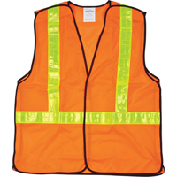 5-Point Tear-Away Traffic Safety Vest, High Visibility Orange, Medium, Polyester Solutions industrielles ALPHA