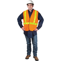 5-Point Tear-Away Traffic Safety Vest, High Visibility Orange, Medium, Polyester Solutions industrielles ALPHA