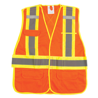 CSA Compliant High Visibility Surveyor Vest, High Visibility Orange, Medium, Polyester Solutions industrielles ALPHA