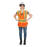 CSA Compliant High Visibility Surveyor Vest, High Visibility Orange, Medium, Polyester Solutions industrielles ALPHA