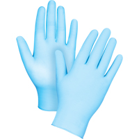 Gants tactiles jetables de calibre m&eacute;dical, Grand, Nitrile/vinyle, 4,5 mils, Sans poudre, Bleu, Classe 2 Solutions industrielles ALPHA