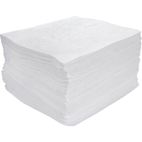 Feuilles absorbantes souffl&eacute;es de premi&egrave;re qualit&eacute;, Huile seulement, 15" x 17", 25 gal. d'absorption Solutions industrielles ALPHA