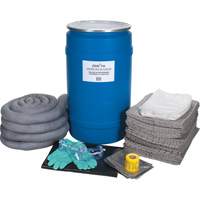 Trousse de d&eacute;versements &agrave; grande capacit&eacute;, Universel, Baril, Absorbance de 30 gal. US Solutions industrielles ALPHA