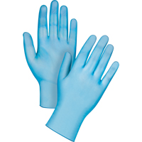 Gants jetables de calibre m&eacute;dical, Grand, Vinyle, 4,5 mils, Sans poudre, Bleu, Classe 2 Solutions industrielles ALPHA