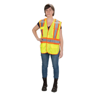 CSA Compliant High Visibility Surveyor Vest, High Visibility Lime-Yellow, Medium, Polyester Solutions industrielles ALPHA