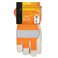 Gants d'ajusteur &agrave; chaleur sup&eacute;rieure orange haute visibilit&eacute;, Grand, Paume en Cuir fleur de vache, Doublure en Thinsulate Solutions industrielles ALPHA