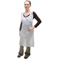 Polyethylene Aprons, Polyethylene, White, 35" W x 46" L Solutions industrielles ALPHA