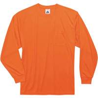 Chandail &agrave; manches longues non certifi&eacute; GloWear 8091, Polyester, Petit, Orange haute visibilit&eacute; Solutions industrielles ALPHA