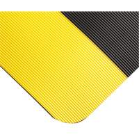 Corrugated Switchboard Matting No.702, 3' W x 10' L, 1/4" Thickness, Black/Yellow, PVC Solutions industrielles ALPHA