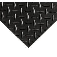 Diamond-Plate Switchboard Matting No.701, 2' W x 10' L, 1/4" Thickness, Black, PVC Solutions industrielles ALPHA