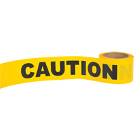 Ruban pour barricade Caution, Anglais, 3" la x 300' lo, 1,5 mil, Noir sur jaune Solutions industrielles ALPHA