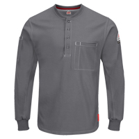 Chemises Henley Excel FR &agrave; manches longues, Petit, Gris Solutions industrielles ALPHA