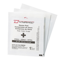 Gaze Dynamic, Tampon, 3" lo x 3" la, St&eacute;rile, Dispositif m&eacute;dical Classe 1 Solutions industrielles ALPHA