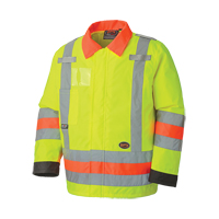 6037 Traffic Control Waterproof Safety Jacket, Polyester, High Visibility Lime-Yellow, X-Small Solutions industrielles ALPHA