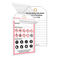 &eacute;tiquettes auto-plastifiantes pour le milieu de travail, Papier cartonn&eacute;, 3-3/8" la x 5-3/4" h, Anglais Solutions industrielles ALPHA