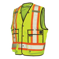 Surveyor Safety Vest, High Visibility Lime-Yellow, X-Large, Polyester Solutions industrielles ALPHA