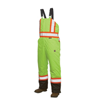 Lined Safety Overalls, Polyester/Polyurethane, Large, High Visibility Lime-Yellow Solutions industrielles ALPHA