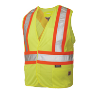 5-Point Tearaway Safety Vest, High Visibility Lime-Yellow, Large/X-Large, Polyester Solutions industrielles ALPHA
