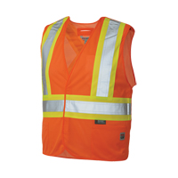 5-Point Tearaway Safety Vest, High Visibility Orange, Large/X-Large, Polyester Solutions industrielles ALPHA