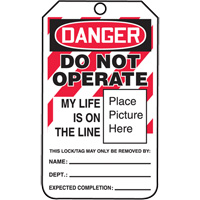 Do Not Operate Danger Lockout Tagout Tags, Cardstock, 3-1/4" W x 5-3/4" H, English Solutions industrielles ALPHA