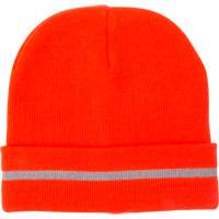 Bonnet en tricot haute visibilit&eacute; avec bande r&eacute;fl&eacute;chissante, Orange haute visibilit&eacute;, Acrylique Solutions industrielles ALPHA