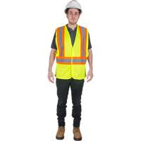 Traffic Safety Vest, High Visibility Lime-Yellow, Medium, Polyester Solutions industrielles ALPHA