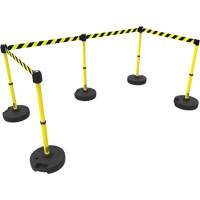 PLUS Barrier Post Set X5, Plastic, 42" H, Yellow Tape, 15' Tape Length Solutions industrielles ALPHA