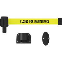 PLUS Wall Mount Barrier System, Plastic, Screw Mount, 15', Yellow Tape Solutions industrielles ALPHA