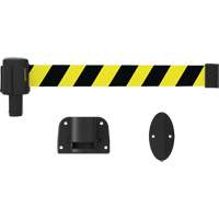 PLUS Wall Mount Barrier System, Plastic, Screw Mount, 15', Black and Yellow Tape Solutions industrielles ALPHA