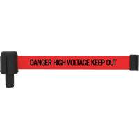 PLUS Banner Cassette, Danger High Voltage Keep Out, 15', Red Tape Solutions industrielles ALPHA