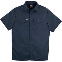 Chemise de travail &agrave; manches courtes en tissu crois&eacute; avec boutons-pression, Hommes, Petit, Bleu marine Solutions industrielles ALPHA