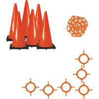 Ensemble de c&ocirc;nes de signalisation et chaînes, 28", Orange Solutions industrielles ALPHA