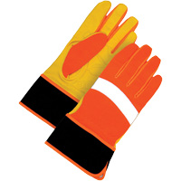 High Visibility Gloves, Size Large, Grain Leather Palm Solutions industrielles ALPHA
