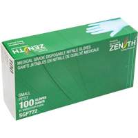 Gants jetables de calibre m&eacute;dical r&eacute;sistants &agrave; la perforation, Petit, Nitrile, 4,5 mils, Sans poudre, Bleu, Classe 2 Solutions industrielles ALPHA