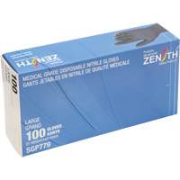 Gants jetables de calibre m&eacute;dical r&eacute;sistants &agrave; la perforation, Grand, Nitrile, 5 mils, Sans poudre, Noir, Classe 2 Solutions industrielles ALPHA