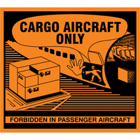 &eacute;tiquettes de manutention Cargo Aircraft Only, 4-3/4" lo x 4-1/4" la, Orange Solutions industrielles ALPHA