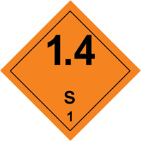 Étiquettes de manutention de matières dangereuses, 4" lo x 4" la, Noir/orange SGQ529 | Solutions industrielles ALPHA