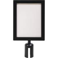 Cadre d'enseigne pour poteau de barri&egrave;re pour le contr&ocirc;le des foules, Noir Solutions industrielles ALPHA