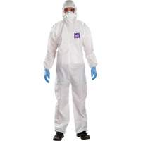 Combinaisons avec col Alphatec Microchem, Grand, Blanc, SMS Solutions industrielles ALPHA